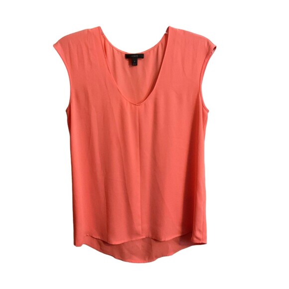 J. Crew Shirt Women's Size 2 Orange V-Neck Sleeveless Tank Top - Picture 1 of 9